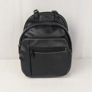 MultiSac Handbag Black Faux Leather Mini Backpack